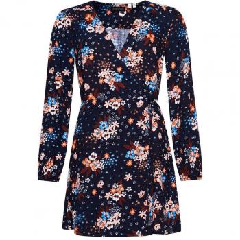 Robe portefeuille femme Superdry en bleu marine