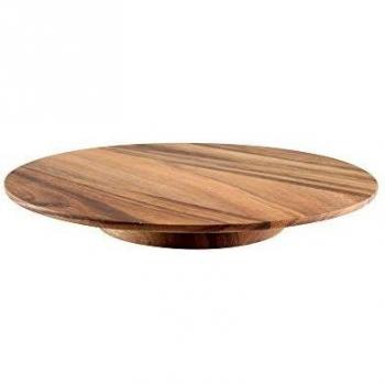 T&G Baroque Round Wooden Serving Platter 29cm Brown