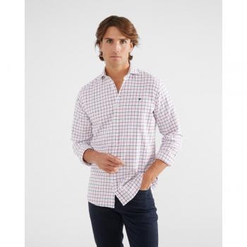 Camisa de cuadros burdeos para hombre estilo sport