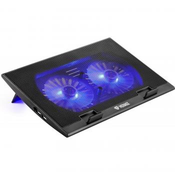 Yenkee YSN 120 Laptop Kühlpad (17 Zoll), Ständer, Blau, Schwarz