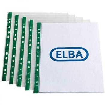 Oxford Punch Pocket Green Spine A4 Clear 100 Pack 400002137 BX04368