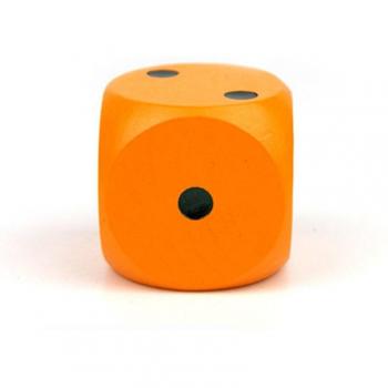 40mm Wooden Game Dice with Bright Dot Design – 1 Piece