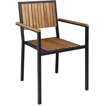 Bolero Powder-Coated Steel & Acacia Armchair Collection (4)