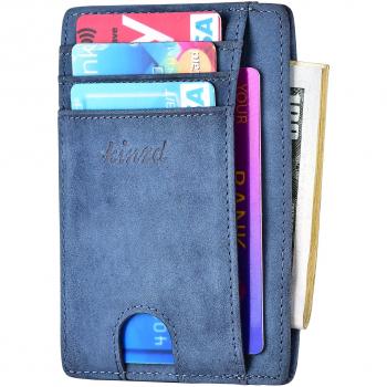 Kinzd Slim Leather RFID Blocking Front Pocket Wallet
