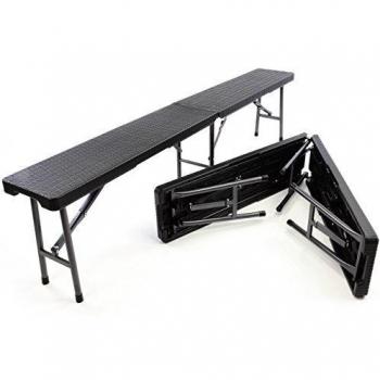 Nexos Bierbank 2er Set Rattan-Optik 180 x 25 x 43 cm