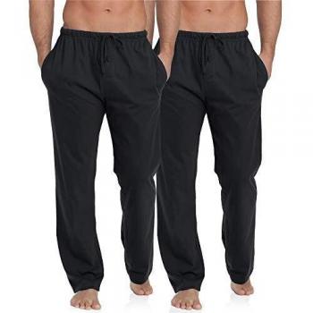 Timone Pantalon Bas de Pyjama Vêtement 100% Coton Homme TPP-004 ((2Pack) Kaki/Kaki, L)