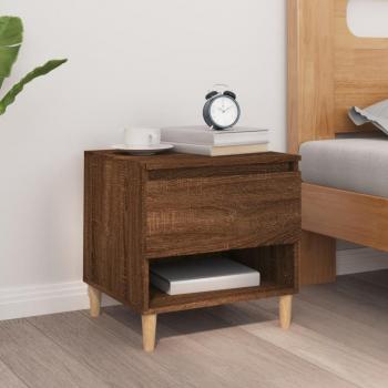 Comodino Notte Rovere Marrone 50x46x50 cm in Legno Multistrato