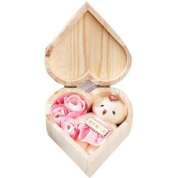 Valentine's Day Heart Shaped Flower Jewelry Box