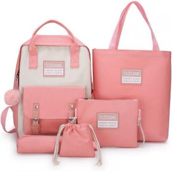Canvas College Backpack Set for Women