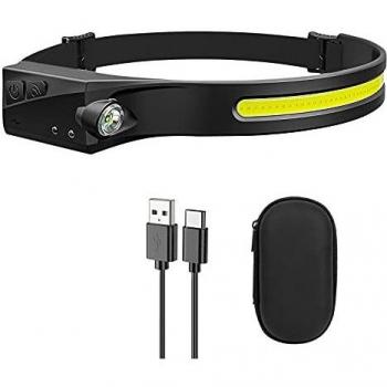 Outdoor‑LED Headlight, 5‑Stufen, 230° Lichtfeld, wiederaufladbar
