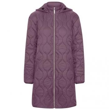 Fransa Steppjacke FRPadma mit Kapuze, Übergangsjacke, leicht gefüttert, Größe M, Farbe Schwarz-Pflaume