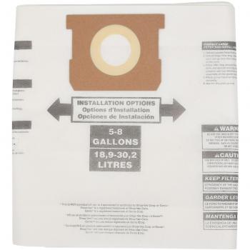 Sac anti-poussière 6 pièces, capacité 5‑8 gal, shop vac – brun/white