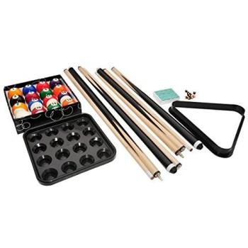 Pack complet de billard américain en résine et bois noir 144x3x3cm