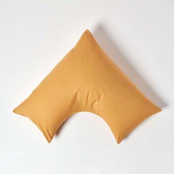 Taie d'oreiller en coton égyptien 200 fils pour soutien cervical Jaune Moutarde