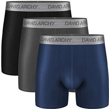 DAVID ARCHY Retroshorts für Herren, lange Bein‑Modal‑Microfaser