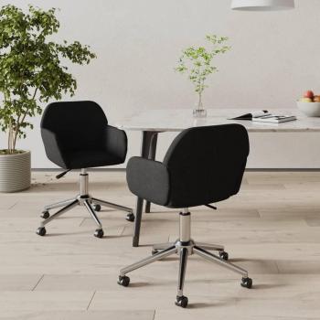 VidaXL 2er Set Esszimmerstühle Drehbar Schwarz