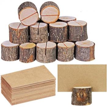 Porte-Cartes en Bois d'Écorce
