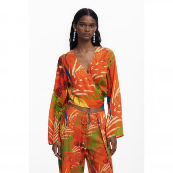 Camicia Desigual Donna Arancione, Rosa Scuro e Giallo