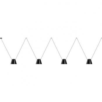 Leds C4 Attic Ceiling Pendant Lamp Matt Black 4x E27