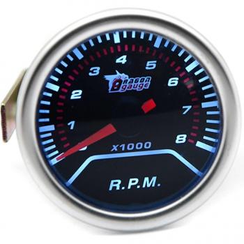 Analog Tachometer 52mm 0-8000 RPM for 4/6/8 Cylinders with White LED