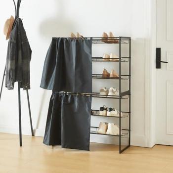 Schuhregal Sel mit Vorhang für 18 Paar