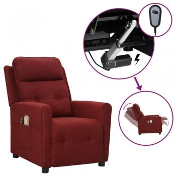 Vidaxl Weinroter Elektromassage-Sessel aus Stoff