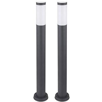 Lot Double de Lampadaires Extérieurs – Anthracite, Télécommande, LED RGB Intégrées