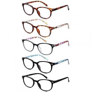 EFE Lightweight Reading Glasses for Women Men 5 Pack