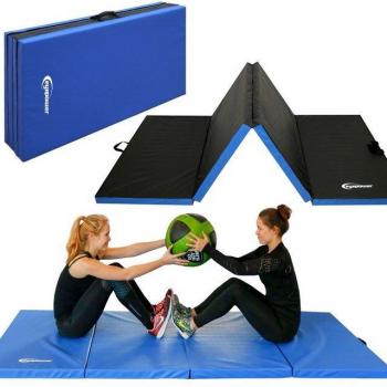 Matelas d'exercice RG20 220x110x5cm pliant épais Bleu-Noir