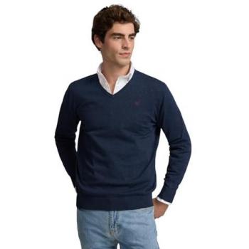 Jersey de Hombre Azul Marino Silbon V‑Neck