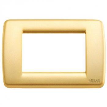 Placca Elettrica Vimar Idea Rondò 3 Moduli Oro Opaco