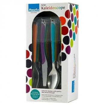 Amefa Eclat Kaleidoscope 24‑Piece Stainless Steel Cutlery Set – Colorful Handles