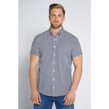 Camicia a quadri uomo taglie forti maniche corte nera 5XL