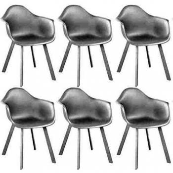 Proloisirs Fauteuils d'extérieur Jato Aluminium et résine (Lot de 6)