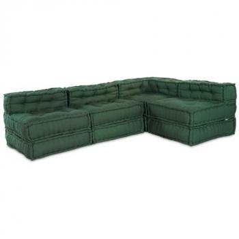 Tissu vert 70×70×54 cm – Pouffes modulables