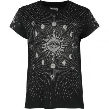 Empire Gothic T‑Shirt Noir – Lune, Soleil, Étoile – Femme – M–XL