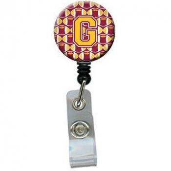 Maroon & Gold Football Letter G Badge Reel, CJ1081 by Caroline’s Treasures