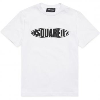 T-shirt a manica corta con logo bianco DSQUARED2
