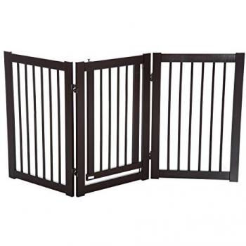 Barrière Modulaire 155 L × 76 H cm – Porte Verrouillable – MDF Brun Intense