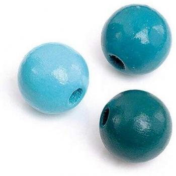 Mix de perles en bois 6 mm turquoise 125 pièces