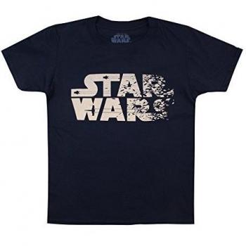 Star Wars Kinder T-Shirt für Jungen mit blauem Rebel Text, Größe 9-10 Jahre