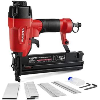 Pneumatic Stapler Workpro 2 en 1 18GA avec 300 agrafes et 400 clous
