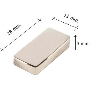 WOLFPACK LINEA PROFESIONAL 5411160 Iman Wolfpack Neodimio Rectangular 28x11x3 mm. (Blister 1 Pieza)