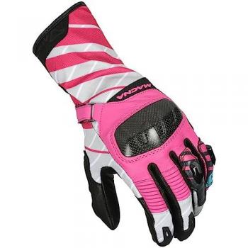 Gants de moto perforés pour femmes Macna Krown Noir Rose 2XL