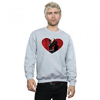 Baumwoll‑Sweatshirt für Männer – Batman TV + Catwoman Herz, XXL, Grau