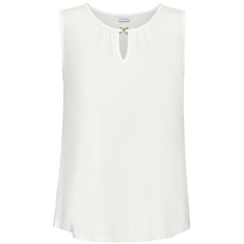 Gold‑Accent Vivance Tanktop – Beige, Größe 36/38, Viskose Jersey