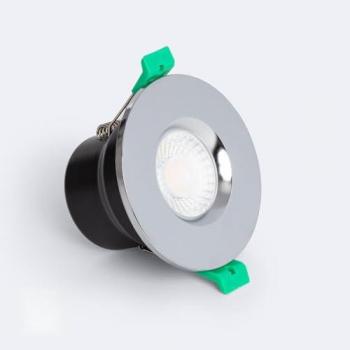 Faretto LED 5-8W Dimmabile Circolare Ignifugo IP65 Foro Ø 65 mm Argento