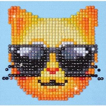 Coole Kat Diamant Kunst 10x10 cm