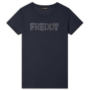 Damen T-Shirt „Freddy College Luxe“ – Logo‑Jersey