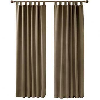 Deconovo Blickdichte Gardinen 2er Set 175x140 cm Taupe